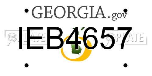 IEB4657 Georgia License Plate