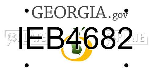 IEB4682 Georgia License Plate