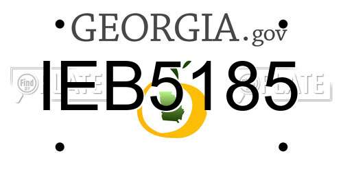 IEB5185 Georgia License Plate