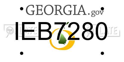 IEB7280 Georgia License Plate