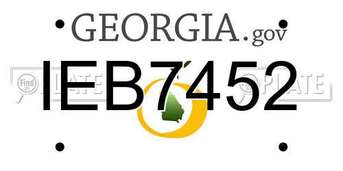 IEB7452 Georgia License Plate