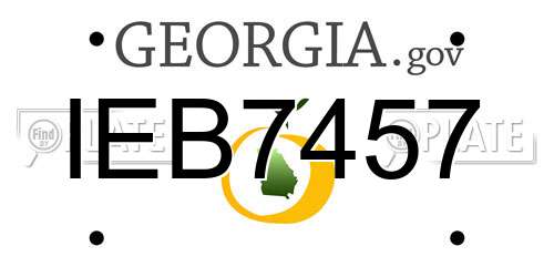IEB7457 Georgia License Plate