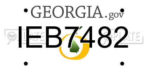 IEB7482 Georgia License Plate