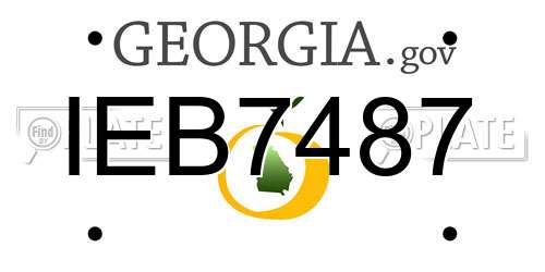 IEB7487 Georgia License Plate