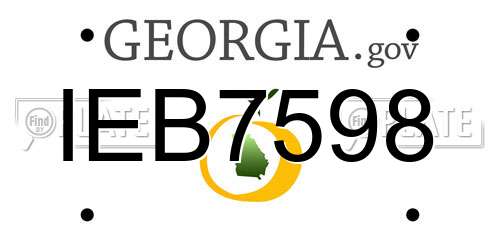 IEB7598 Georgia License Plate