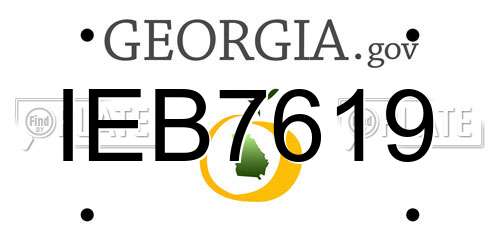 IEB7619 Georgia License Plate