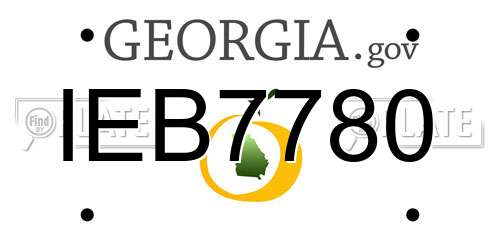IEB7780 Georgia License Plate