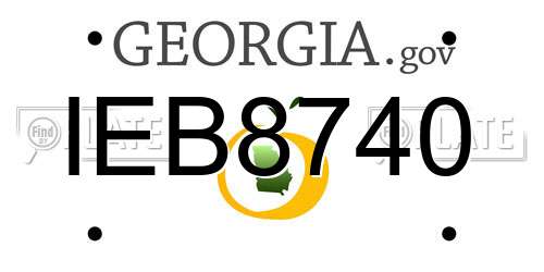 IEB8740 Georgia License Plate