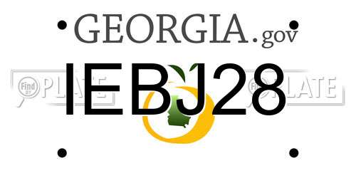 IEBJ28 Georgia License Plate