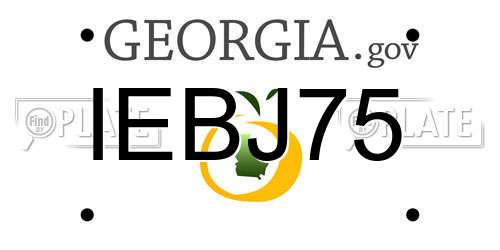 IEBJ75 Georgia License Plate