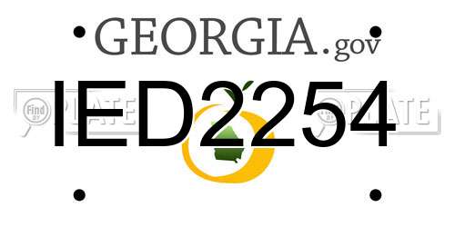 IED2254 Georgia License Plate