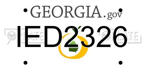 IED2326 Georgia License Plate