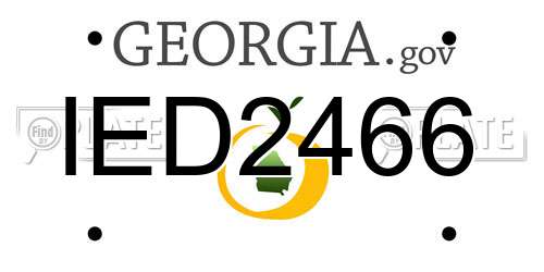 IED2466 Georgia License Plate