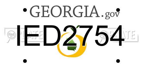 IED2754 Georgia License Plate