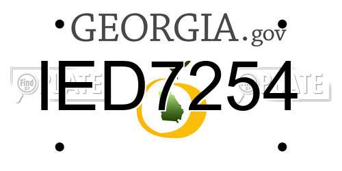 IED7254 Georgia License Plate