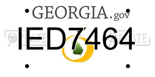 IED7464 Georgia License Plate