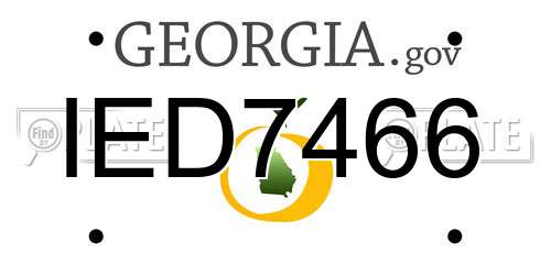 IED7466 Georgia License Plate
