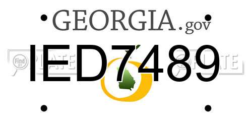 IED7489 Georgia License Plate