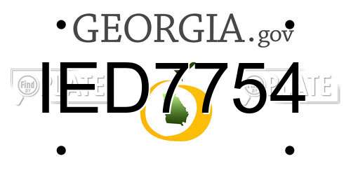 IED7754 Georgia License Plate
