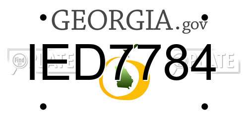 IED7784 Georgia License Plate
