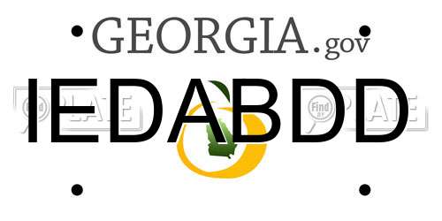 IEDABDD Georgia License Plate
