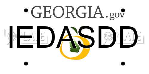 IEDASDD Georgia License Plate