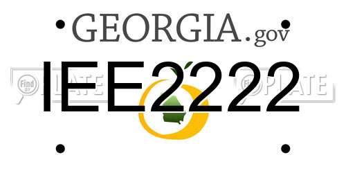 IEE2222 Georgia License Plate