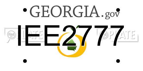 IEE2777 Georgia License Plate