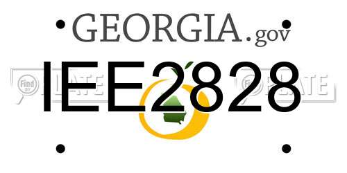 IEE2828 Georgia License Plate