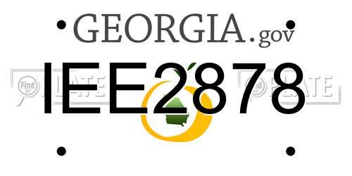 IEE2878 Georgia License Plate