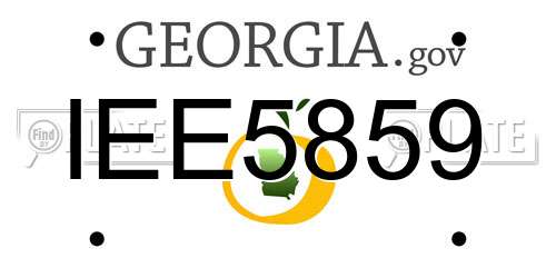 IEE5859 Georgia License Plate
