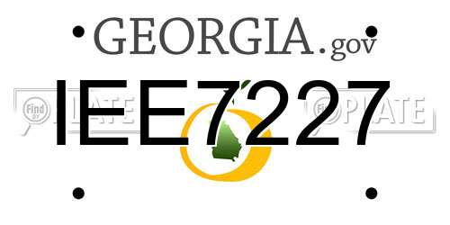 IEE7227 Georgia License Plate