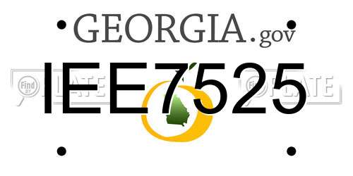 IEE7525 Georgia License Plate