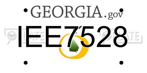 IEE7528 Georgia License Plate