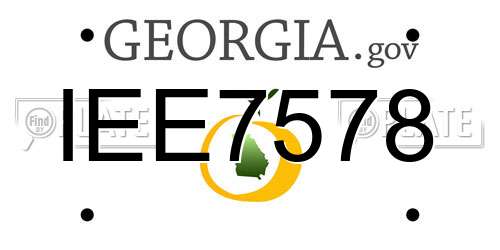 IEE7578 Georgia License Plate