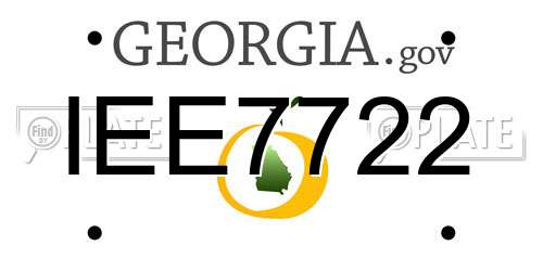 IEE7722 Georgia License Plate
