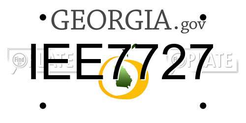 IEE7727 Georgia License Plate