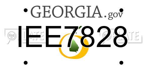 IEE7828 Georgia License Plate