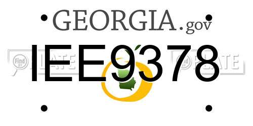 IEE9378 Georgia License Plate