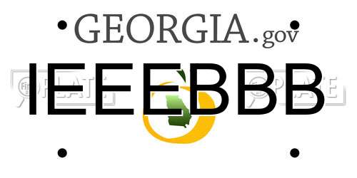 IEEEBBB Georgia License Plate