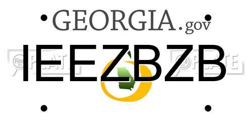 IEEZBZB Georgia License Plate