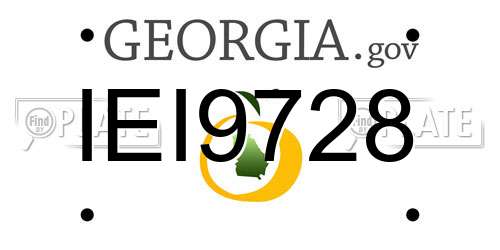 IEI9728 Georgia License Plate