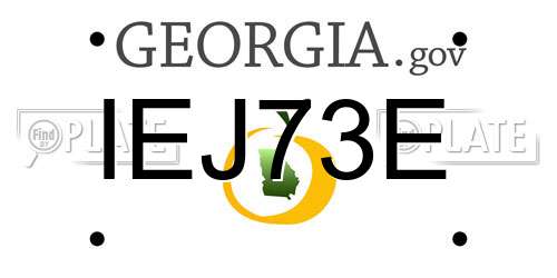 IEJ73E Georgia License Plate