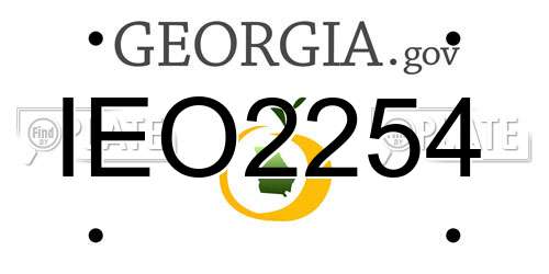 IEO2254 Georgia License Plate