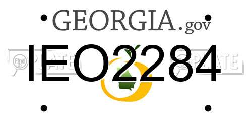 IEO2284 Georgia License Plate