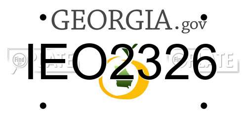 IEO2326 Georgia License Plate