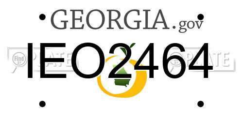IEO2464 Georgia License Plate