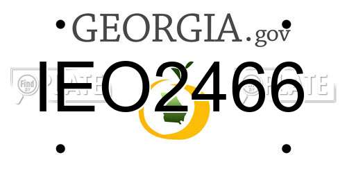 IEO2466 Georgia License Plate