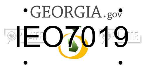 IEO7019 Georgia License Plate