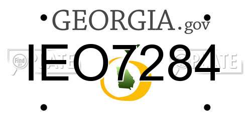 IEO7284 Georgia License Plate